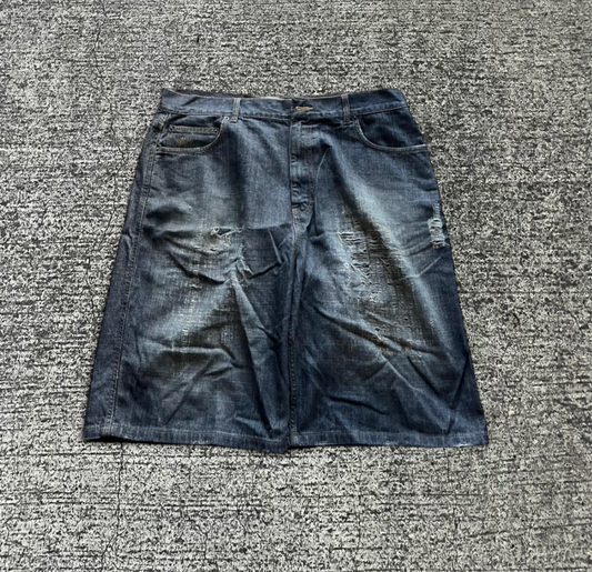 Vintage 90s Foot Locker Baggy Jorts – Distressed Denim Size 38